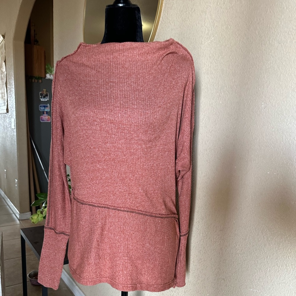 Free People burnt orange shirt